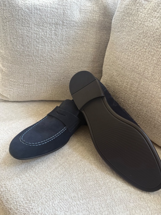 Brunomagli blue suede mens loafer size 11 1/2